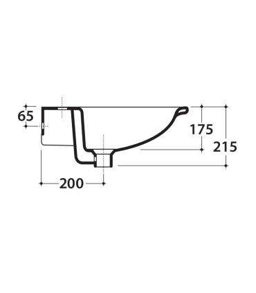 Lavabo Globo Ausilia en céramique 67X54,5 ergonomique