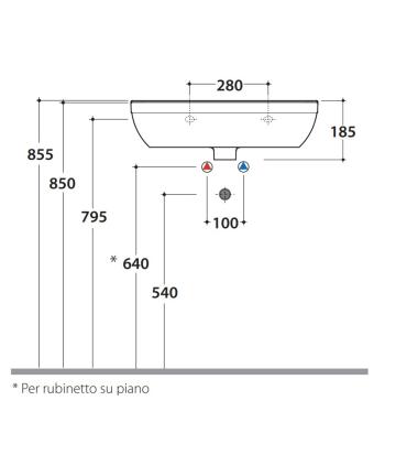 Lavabo suspendu Ceramica Globo Grace Grn60 60X45