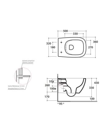 Ceramica Globo Genesis Gns03 Suspended WC without rim