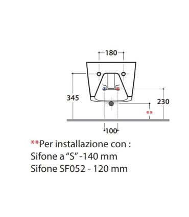 Ceramica Globo Forty3 Fos10 Suspended Bidet 57X36