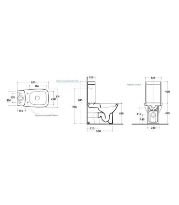 Ceramic Globo Daily House for Monobloc WC