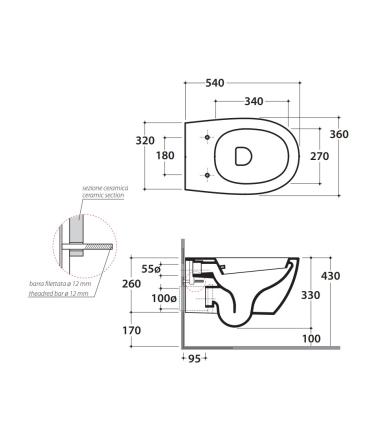 Ceramica Globo 4All Mdb02 Vaso/Bidet Sospeso 54X36