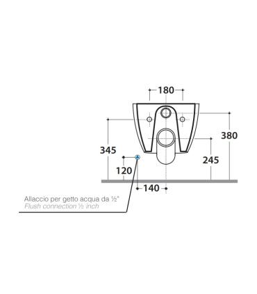 Ceramica Globo 4All Mdb02 WC/Bidet suspendu 54X36