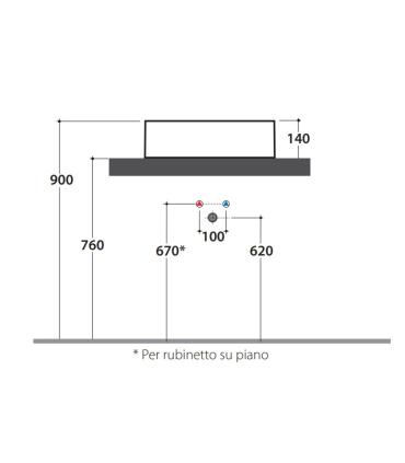 Ceramica Globo Forty3 Fo062 Countertop washbasin 60X37