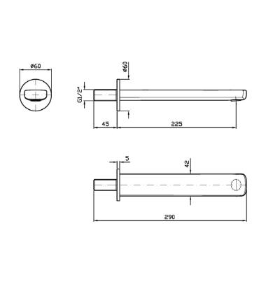 Robinets Zucchetti Brim Z92222 Bec à encastrer