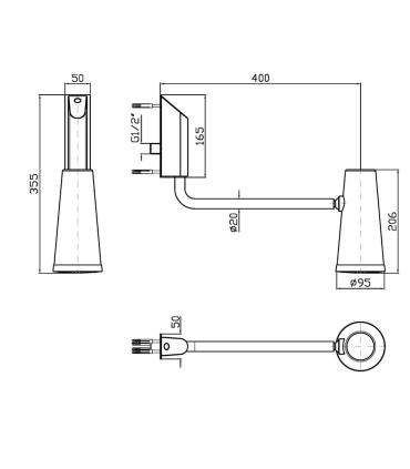 Zucchetti taps Closer Z94255 wall mounted shower head 1 arm