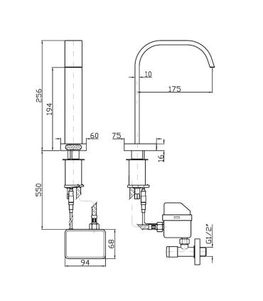 Zucchetti taps Aguablu Za5413 electric sink tap without waste