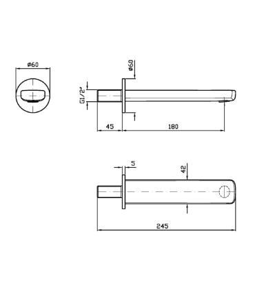 Robinets Zucchetti Brim Z92221 Bec à encastrer