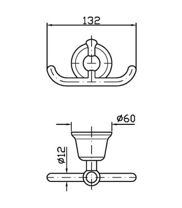 Zucchetti taps Delfi Zac250 Double clothes hanger