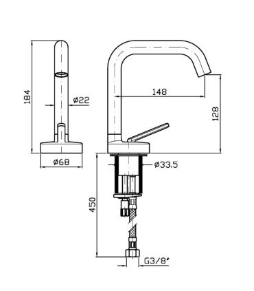 Zucchetti rubinetteria Isy22 Zis1400 miscelatore Lavabo monocomando