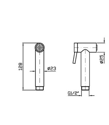 Zucchetti Helm robinets Z94251 Douchette à main pour bidet avec arrêt