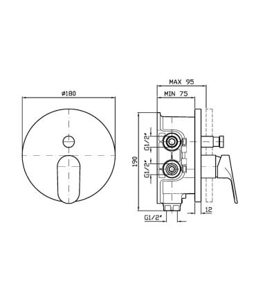 Zucchetti taps Nikko Zkk096 external part bath shower mixer with diverter