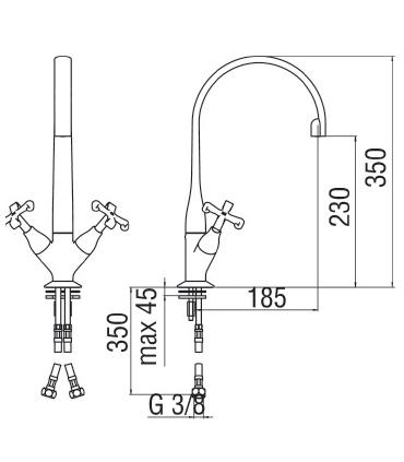 Robinet traditionnel pour cuisine bicommande Nobili Carlos Primero CP217