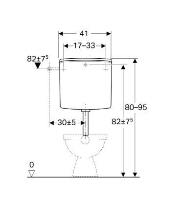 Geberit 140.301 Réservoir de toilettes extérieur Twico avec tuyau