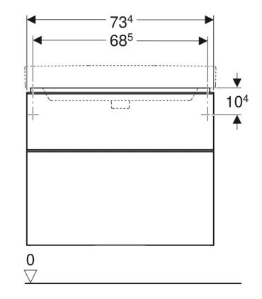 Geberit Smyle Square Base Sospesa 75X47