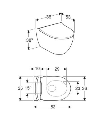 Geberit Acanto Turboflush Wall Hung Toilet