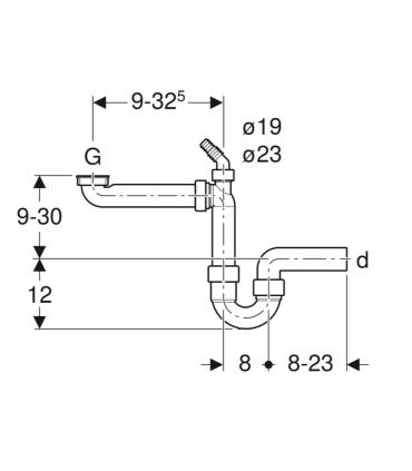 Geberit 152.855 siphon d'évier 40mm G.1"1/2