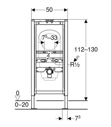 Geberit Duofix Modulo per orinatoio altezza 112-130