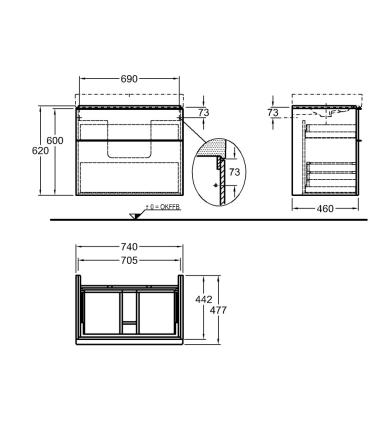 Geberit Icon Base Suspended 75X47 Lava Matt