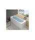 Baignoire droite Nova blanc buses chrome avec cadre