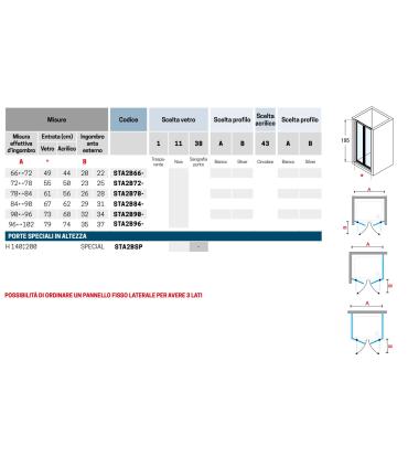 Novellini Star2.0 B porte battante 2 portes