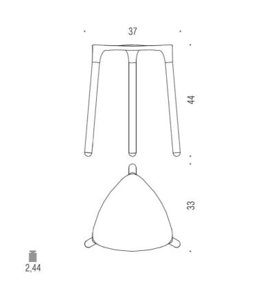 Colombo Design B99-Epb Ecop Poker Stool.