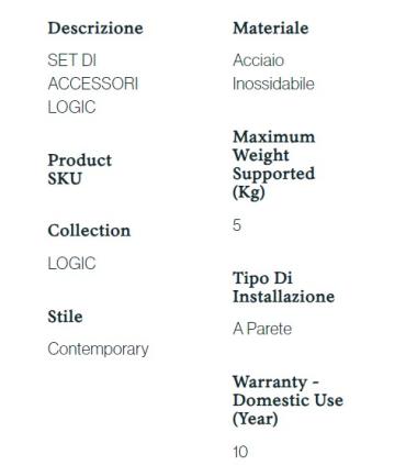 Cosmic Set 5 Bathroom Accessories Logic Glossy