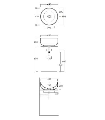 Simas Balloon Ba01 Countertop washbasin D.45