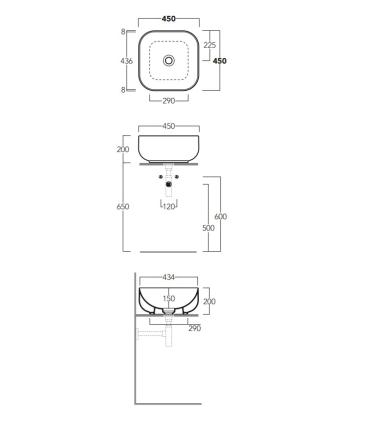 Simas Balloon Ba03 Countertop washbasin 45X45