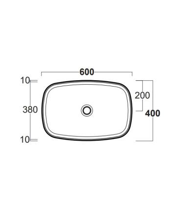 Simas Foriu Fo04 countertop washbasin 60X40 without hole