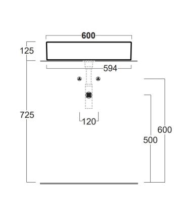 Simas Foriu Fo04 countertop washbasin 60X40 without hole