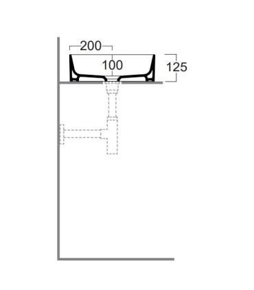 Simas Foriu Fo04 countertop washbasin 60X40 without hole