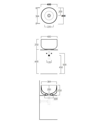 Simas Balloon Ba02 Lavabo appoggio Alto diametro 40