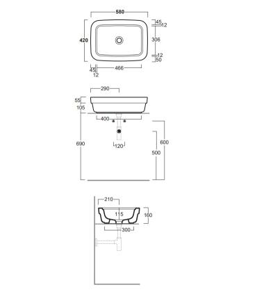 Simas Evolution Evo10 Lavabo 58