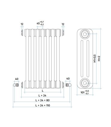 RADIAT.TESI 1800/3 EL.22 WHITE