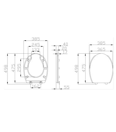 Open toilet seat for toilet handicapped or elderly, Ponte Giulio collection Casual