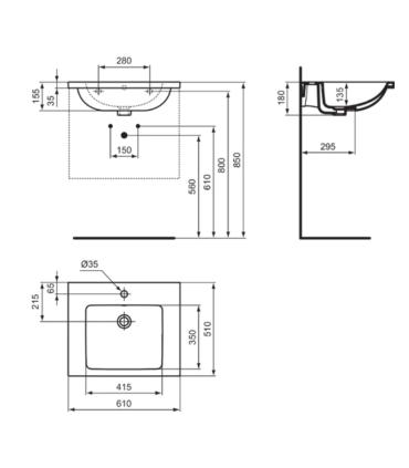 Ideal Standard I.Life B Lavabo Top monoforo T4605