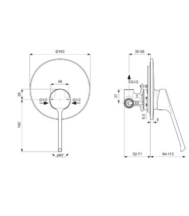 Ideal Standard Cerabase Bd492 built-in shower mixer