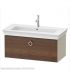 Duravit wall-hung vanity unit, White Tulip 4252 series with American Walnut front