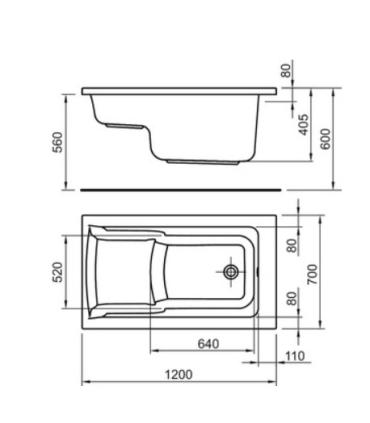 Baignoire Connect Air Ideal Standard 120X70 avec siège