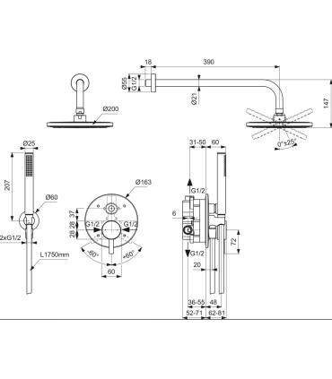 Ideal Standard Ceraline Bd192 Complete Shower Kit