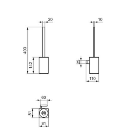 Ideal Standard Conca T4494 Wall mounted toilet brush holder