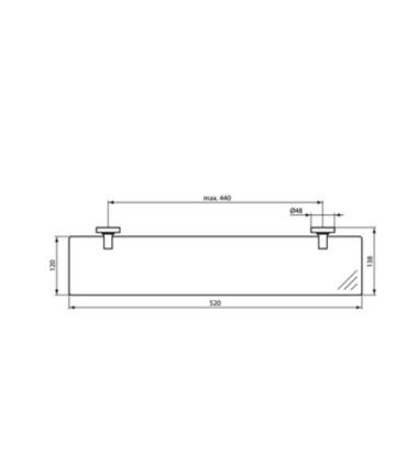 Étagère en verre Ideal Standard Iom A9125 cm. 50