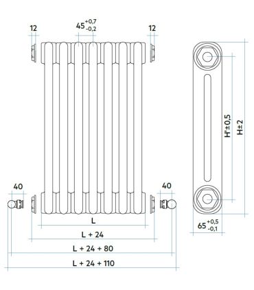 RADIAT.TESI 1500/2 EL.26 BLANC