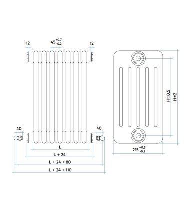 Radiatore Irsap Tesi 6 colonne bianco H 30 cm