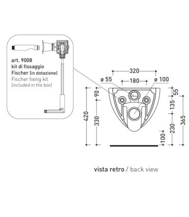 Cuvette suspendeux 55x38 Flaminia IO 2.0