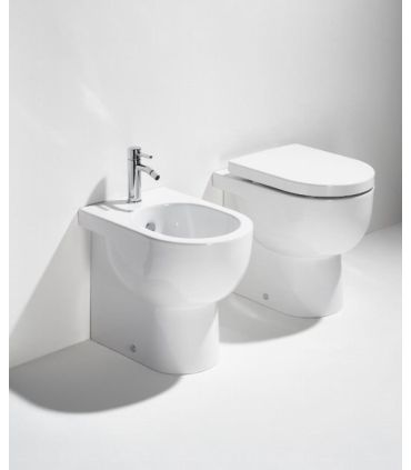 Bidet monoforo filo parete a pavimento, Simas E-Line