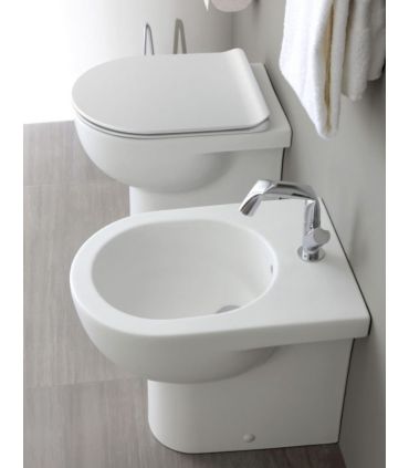 Floor standing toilet back to wall, Flaminia collection Quick Plus for renovation horizontal or vertical outlet