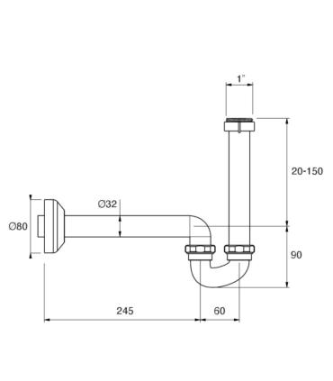 Silfra Ac761 Sifone in polipropilene per bidet