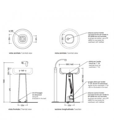 Colonna per completamento lavabo Ceramica Flaminia collezione Bonola BN50C